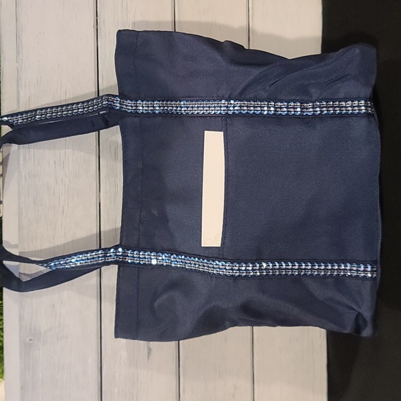Mini tote- sequins on strap, navy color - Picture 1 of 7